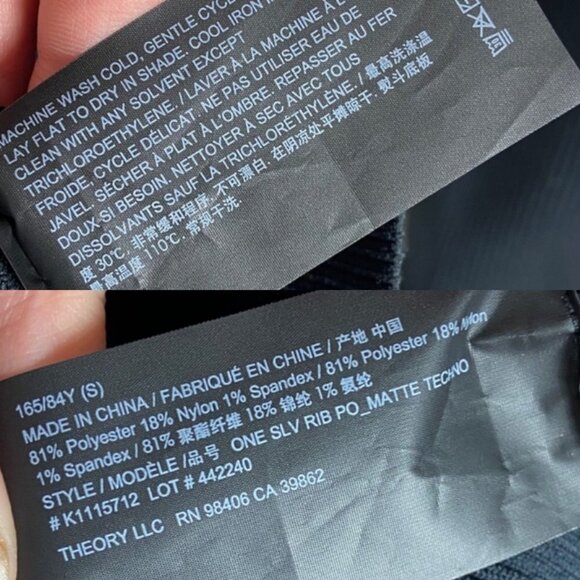 NEW Theory One Sleeve Ribbed Black Top Size Small Stretch K1115712 Flare Boho - Picture 10 of 10